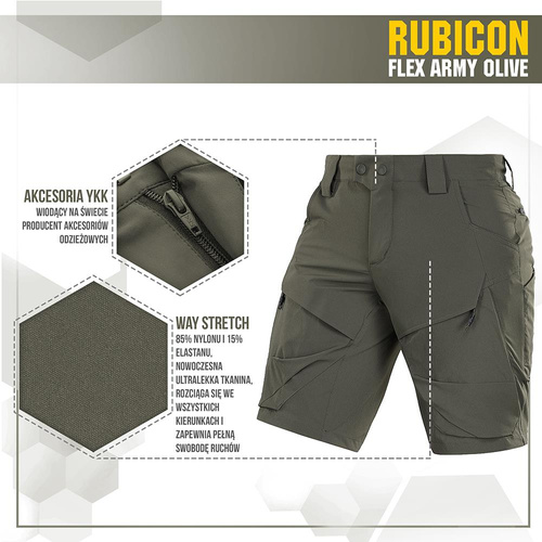 Шорти - M-Tac - Тактичні шорти Rubicon Flex - 4-Way Stretch - YKK - Army Olive - 20070062