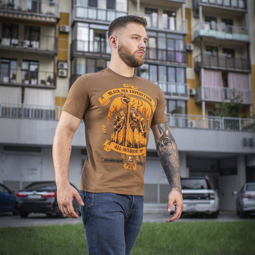 Одежда - M-Tac - Мужская футболка Black Sea Expedition T-Shirt - Coyote Brown - 80025017 - Футболки