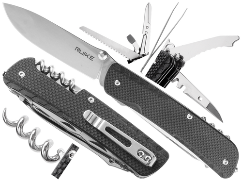 Ruike - Багатофункціональний кишеньковий ніж LD42-B - 17 інструментів - чорний - 340-018 - Багатофункціональні ножі - Багатофункціональні ножі
