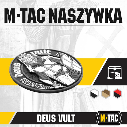 M-Tac - Нашивка ПВХ Deus Vult 3D - чорний - 51116236 - Нашивки - Одяг