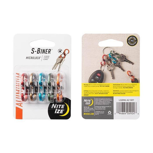 Nite Ize - S-Biner MicroLock Aluminum Carabiner Set - 5 Pack - Assorted - LSBMA-A2-5R7 - Карабины