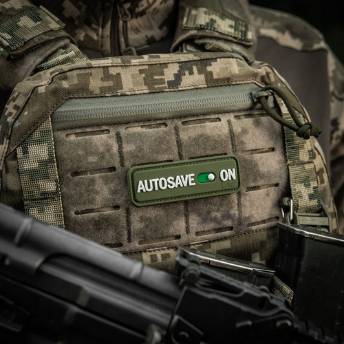 M-Tac - Нашивка Morale Patch Autosave PVC - 3D - Оливковий - 51116701 - Нашивки - Одяг