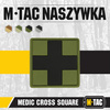 M-Tac - 3D PVC Нашивка Medic Cross Square patch - Чорний/Оливковий  - 51124102