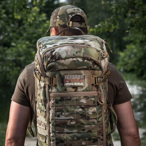 Нашивки - M-Tac - Нашивка з прапором і написом Польща - Лазерне різання - Пікселі - Червоний / MultiCam / Білий - 51007108