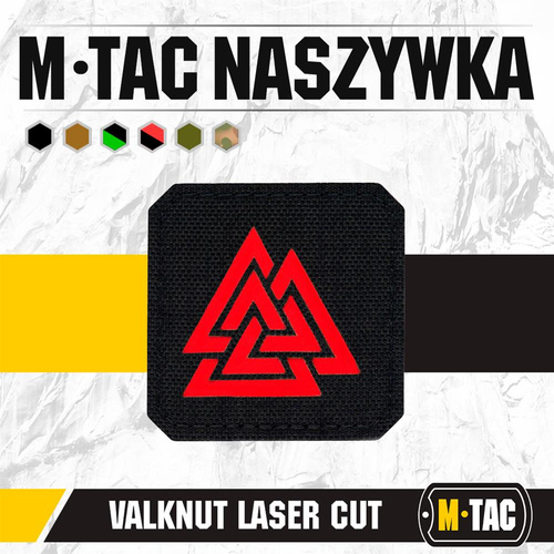 M-Tac - Квадратна нашивка Laser cut Valknut - Червоний / Чорний - 51162233 - Нашивки - Одяг