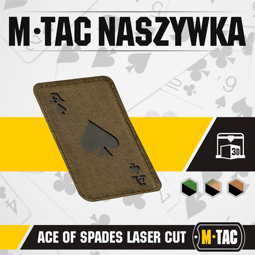 Одежда - M-Tac - нашивка Ace of Spades - 500D Cordura - Ranger Green / Black - 51109232 - Нашивки