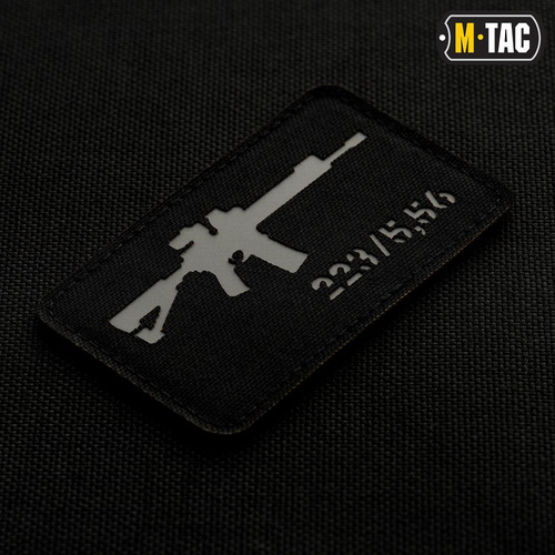 Нашивки - M-Tac - Нарукавна нашивка AR-15 223/5.56 Laser Cut - чорна/сіра - 51111211