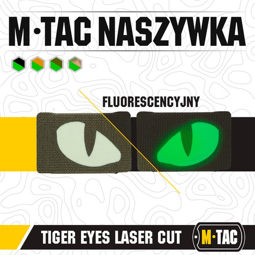 M-Tac - Флуоресцентные нашивки Tiger Eyes Laser Cut - Para - Ranger Green - 51140023 - Нашивки - Одежда