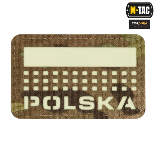 M-Tac - Нашивка з прапором і написом Польща - Лазерне різання - Пікселі/Прямокутник - Мультикамера/Флюо - 51007208 - Нашивки