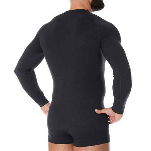Одяг - Brubeck - Термофутболка з довгим рукавом Active Wool Merino - Black - LS12820 - Термобілизна