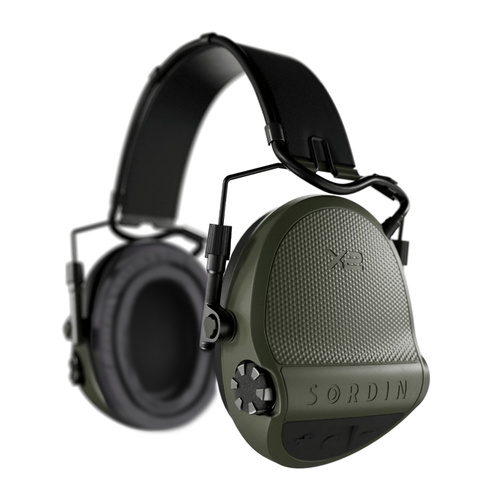 Sordin - Активні протишумні навушники Supreme X2 - Наголов'я - Гелеві вкладиші - Зелений - 301006-10G - Навушники тактичні