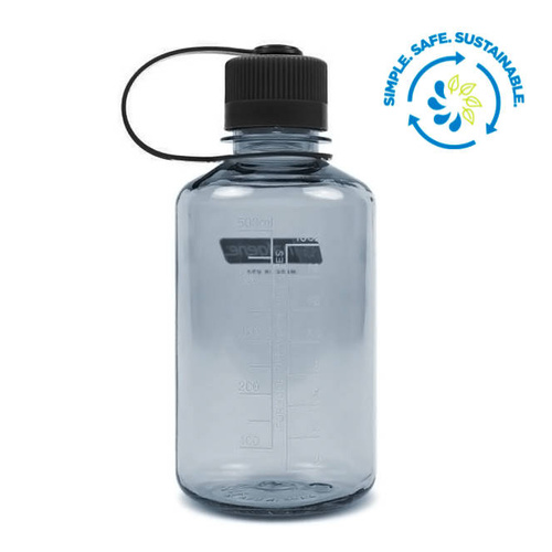 Бутилки для води, гідратори, казанки - Nalgene - Пляшка для води Narrow Mouth Sustain 16 унцій - різьба 38 мм - 620 мл - сіра - 2021-1032