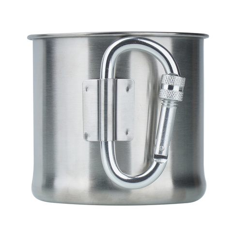 Mil-Tec - Туристична кружка з карабіном - 500 мл - Сталь - 14607900 - Туристичний посуд - Туризм