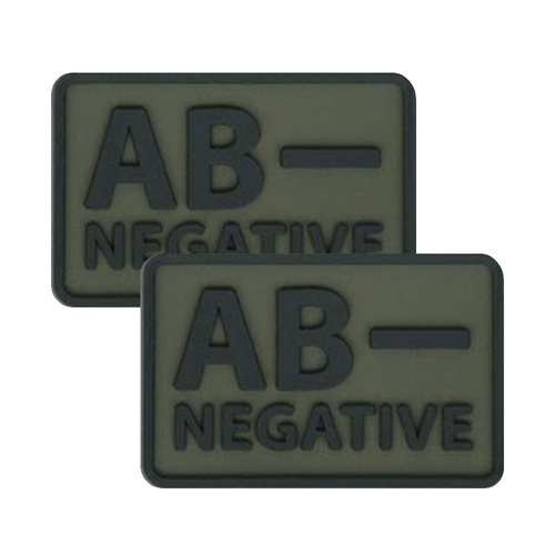 Helikon - Naszywka PVC - Grupa Krwi - AB- NEG - Olive Green - 2szt. - Група крові, медичні