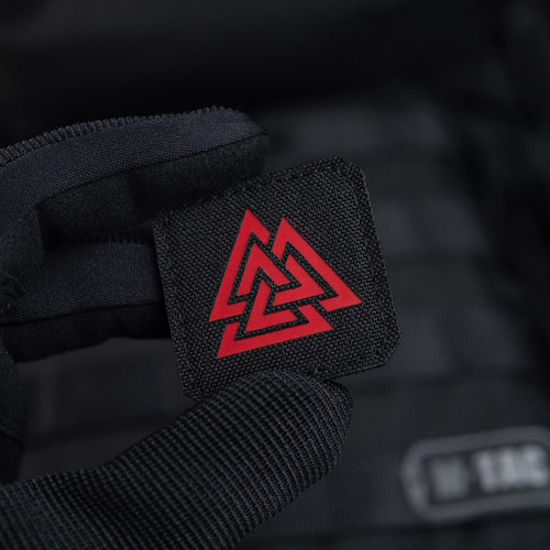 Одяг - M-Tac - Квадратна нашивка Laser cut Valknut - Червоний / Чорний - 51162233 - Нашивки