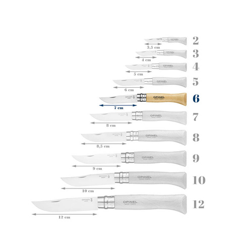 Швейцарські ножі - Opinel - Кишеньковий ніж N°6 VRI - Yatagan - Inox - 123060