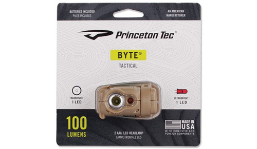 Тактичні ліхтарики - Princeton Tec - Налобний ліхтар BYTE TACTICAL - 200 люмен - Tan - BYT-TAC-TAN