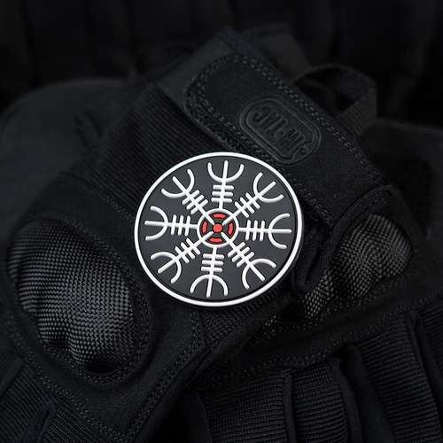 M-Tac - Нашивка 3D PVC Hełm Grozy - чорний / червоний / білий - 51221233 - Нашивки - Одяг