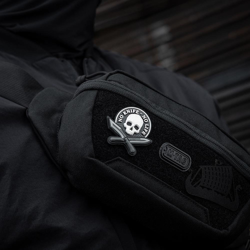 M-Tac - Нашивка 3D PVC No Knife - No Life patch - Black / White - 51128236 - Нашивки - Одежда