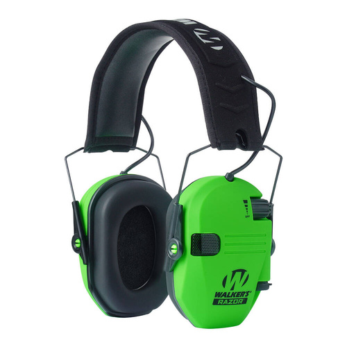 Walker's - Активные слуховые протекторы Razor Slim - Hi Viz Green - GWP-RSEM-HVG - Активные наушники