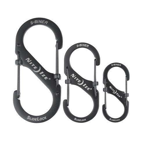 Карабины - Nite Ize - S-Biner SlideLock Carabiner Set #2, #3, #4 - Black - LSBC-01-R6