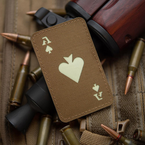 M-Tac - нашивка піковий туз - Cordura 500D - койот / флуоресцентний - 51109599 - 51109599 - Нашивки - Одяг