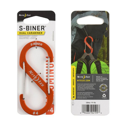 Nite Ize - карабин S-Biner® Aluminum #4 - Orange - SBA4-19-R6 - Карабины