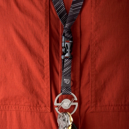 Карабины - Nite Ize - Карабин Medallion Key Lanyard - Сталь - Серебро/Черный - MKL-11-R3