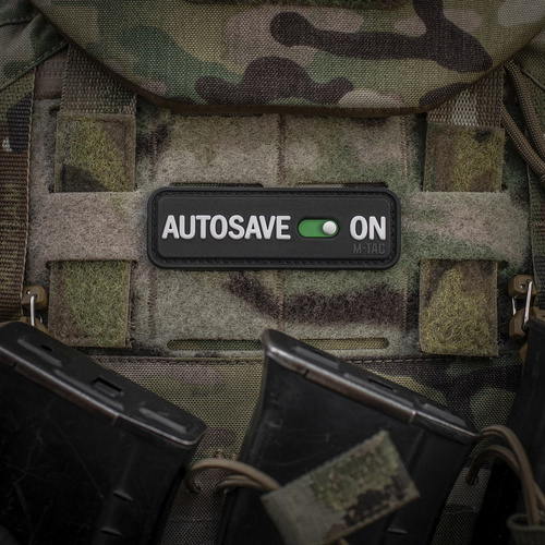 Нашивки - M-Tac - Нашивка Morale Patch Autosave PVC - 3D - чорний - 51116702