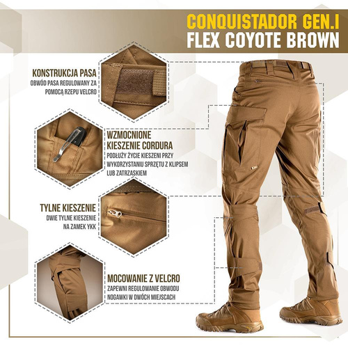 Одежда - M-Tac - Тактические брюки Conquistador Gen.I Flex - Ripstop - Coyote - 20059017. - Тактические брюки
