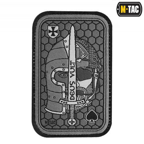 M-Tac - Нашивка Morale Patch - Deus Vult Ace - Żakard - Szary - 51117011 - Нашивки