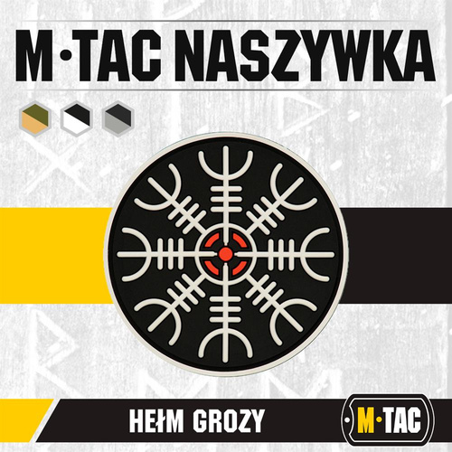 Одяг - M-Tac - Нашивка 3D PVC Hełm Grozy - чорний / червоний / білий - 51221233 - Нашивки