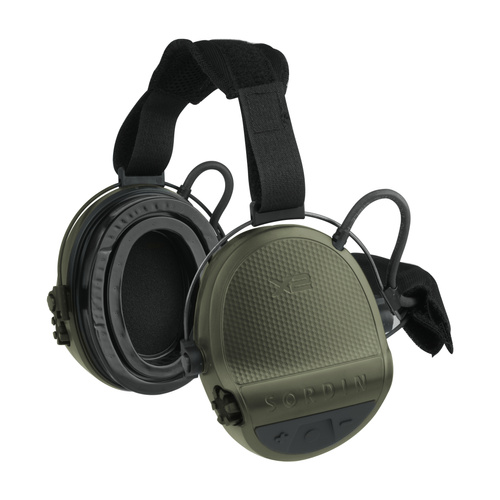 Sordin - Активные слуховые протекторы Supreme X2 - шейное крепление - гелевые подушечки - Зеленый - 301006-20G - Активные наушники