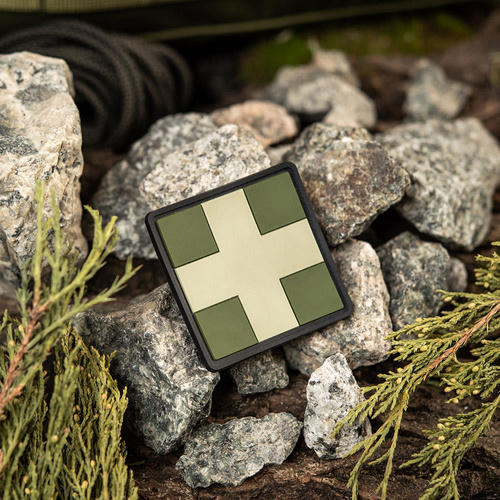 M-Tac - 3D PVC Нашивка Medic Cross Square patch - Оливковый - 51124001 - Группа крови, медицинские