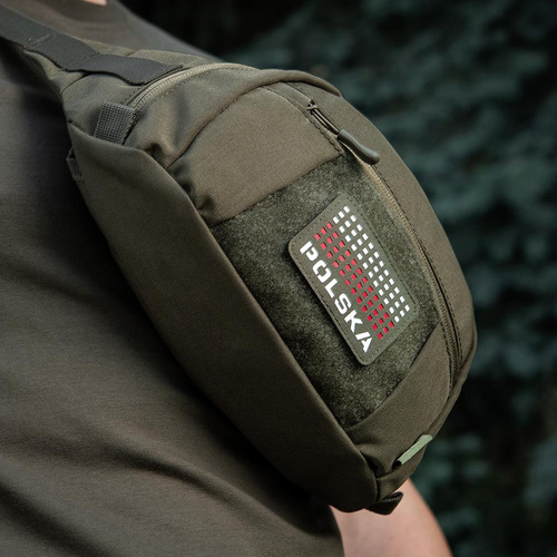 Нашивки - M-Tac - Нашивка з прапором та написом Польща - Лазерне різання - пікселі - червоний / рейнджерський зелений / білий - 51007123