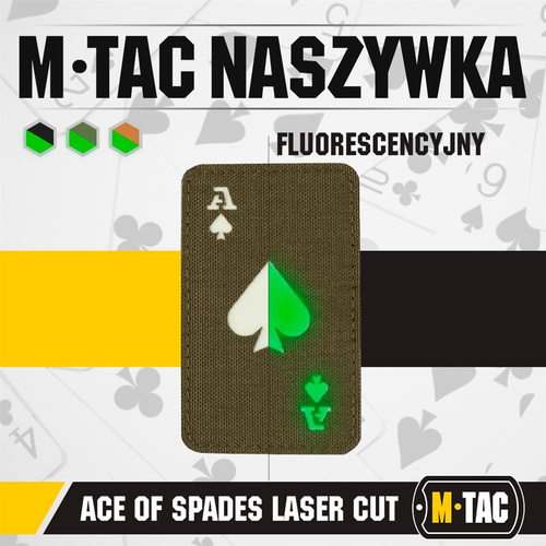 M-Tac - нашивка Ace of Spades - Cordura 500D - Ranger Green / Fluorescent - 51109239 - Нашивки