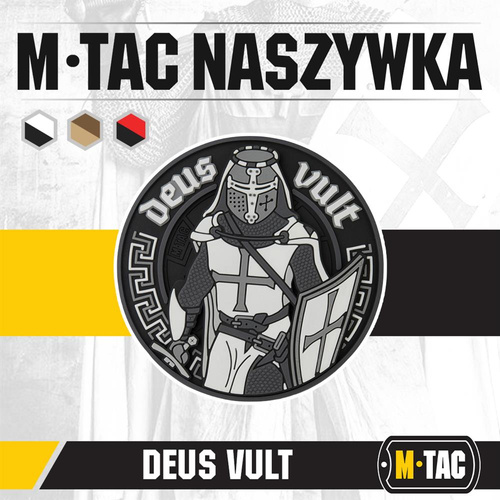 Одяг - M-Tac - Нашивка ПВХ Deus Vult 3D - чорний - 51116236 - Нашивки