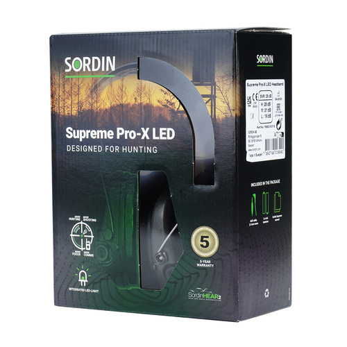 Средства защиты - Sordin - Активные ушные вкладыши Supreme Pro-X LED - Зеленый - 75302-X-07-S - Активные наушники