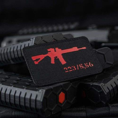 Одяг - M-Tac - нашивка AR-15 223/5.56 Laser Cut - чорна/червона - 51111233 - Нашивки