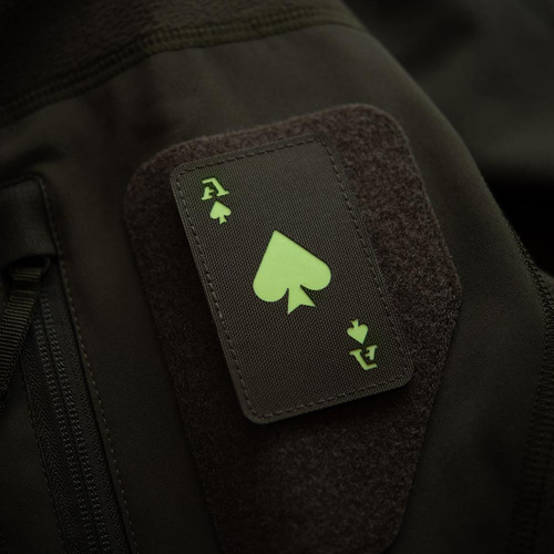 M-Tac - нашивка Ace of Spades - Cordura 500D - Ranger Green / Fluorescent - 51109239 - Нашивки - Одежда