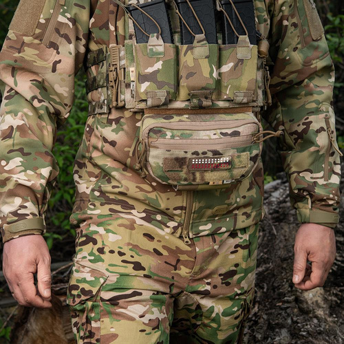 Одяг - M-Tac - нашивка з польським прапором - флуоресцентна - пікселі - лазерне різання - червона / MultiCam / біла - 51005108 - Нашивки