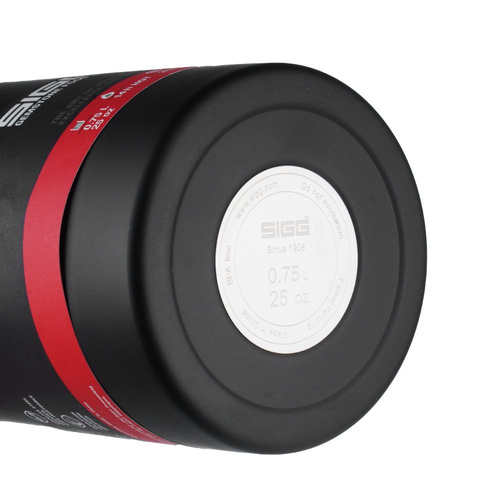 Туризм - SIGG - Термос для їжі з дорогоцінного каменю обсидіану з мискою та виделкою - 0,75 л - чорний - 8734.20 - Термоси і термокружки