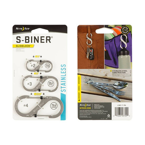 Nite Ize - Набор из трех S-Biner SlideLock Set #2, #3, #4 - сталь - LSBC-11-R6 - Карабины