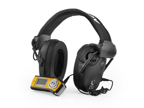 Засоби захисту - RealHunter - Комплект активного захисту вух Active PRO з захисними окулярами - Чорний - Навушники тактичні