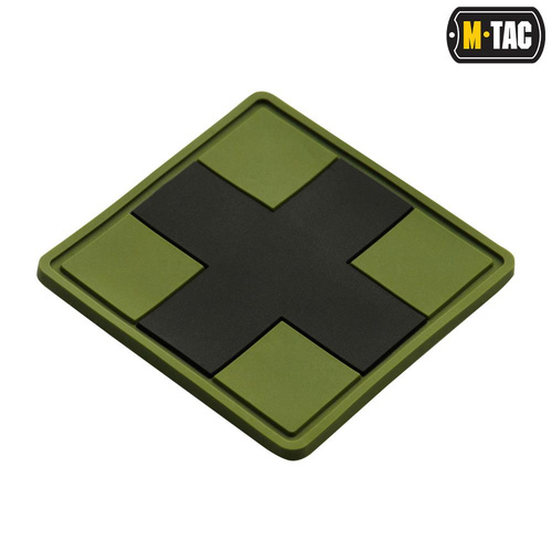 Группа крови, медицинские - M-Tac - 3D PVC Нашивка Medic Cross Square patch - Чёрный/Оливковый - 51124102