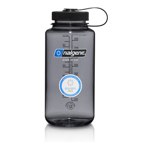 Nalgene - Бутылка 32 oz Wide Mouth Sustain Bottle - 63 mm Cap - 1.1L - Серый - 682021-0333 - Бутылки для воды, гидраторы, котелки